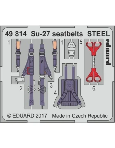 [NO_DESC] Su-27 seatbelts STEEL for Hobby Boss, 1/48 - Eduard Acces...