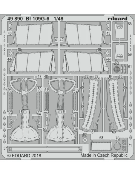 Bf 109G-6 for Tamiya, 1/48 - Eduard Accessories 49890