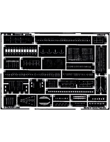 Schlachtschiff Bismarck Fotoätzsatz, 1/350 - Eduard Accessories 53002