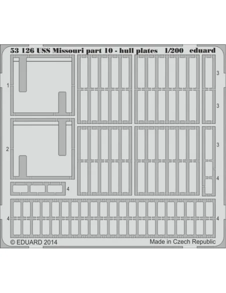 USS Missouri part 10-hull plates f. Trum, 1/200 - Eduard Accessorie...