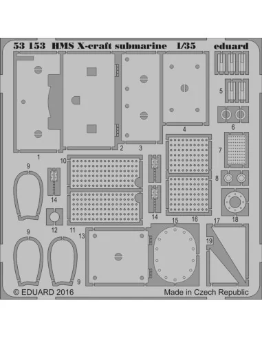 HMS X-craft submarine for Merit, 1/35 - Eduard Accessories 53153