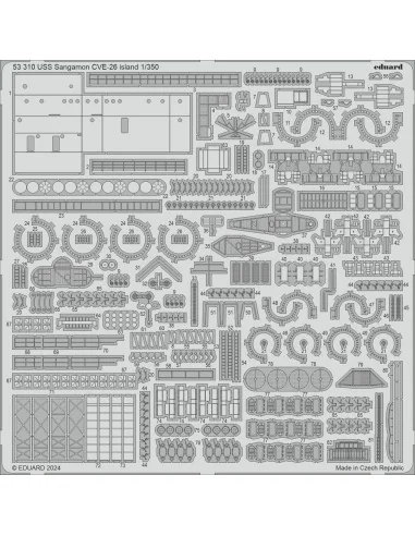 USS Sangamon CVE-26 island TRUMPETER, 1/350 - Eduard Accessories 53310