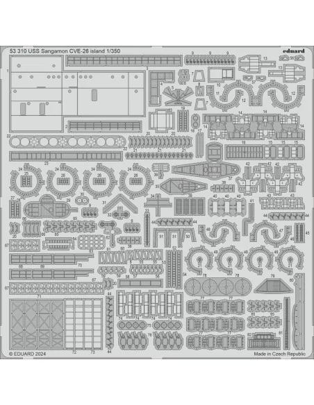 USS Sangamon CVE-26 island TRUMPETER, 1/350 - Eduard Accessories 53310