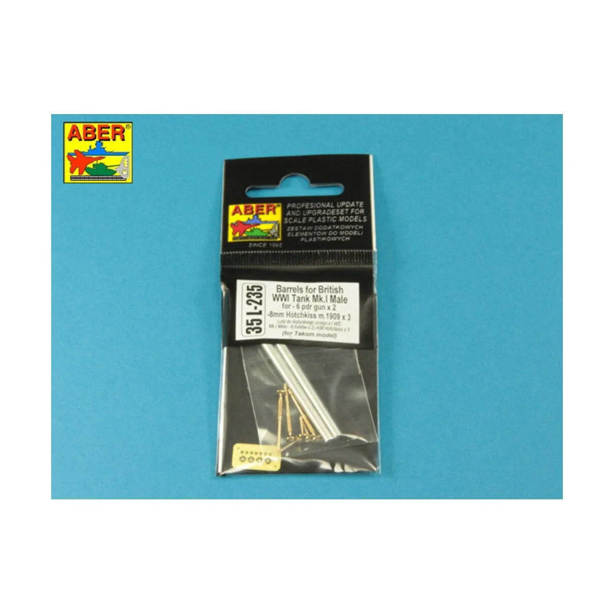 Barrels for British WWI Tank Mk.I Male - 6 pdr. gun x 2 & 8mm Hotch...