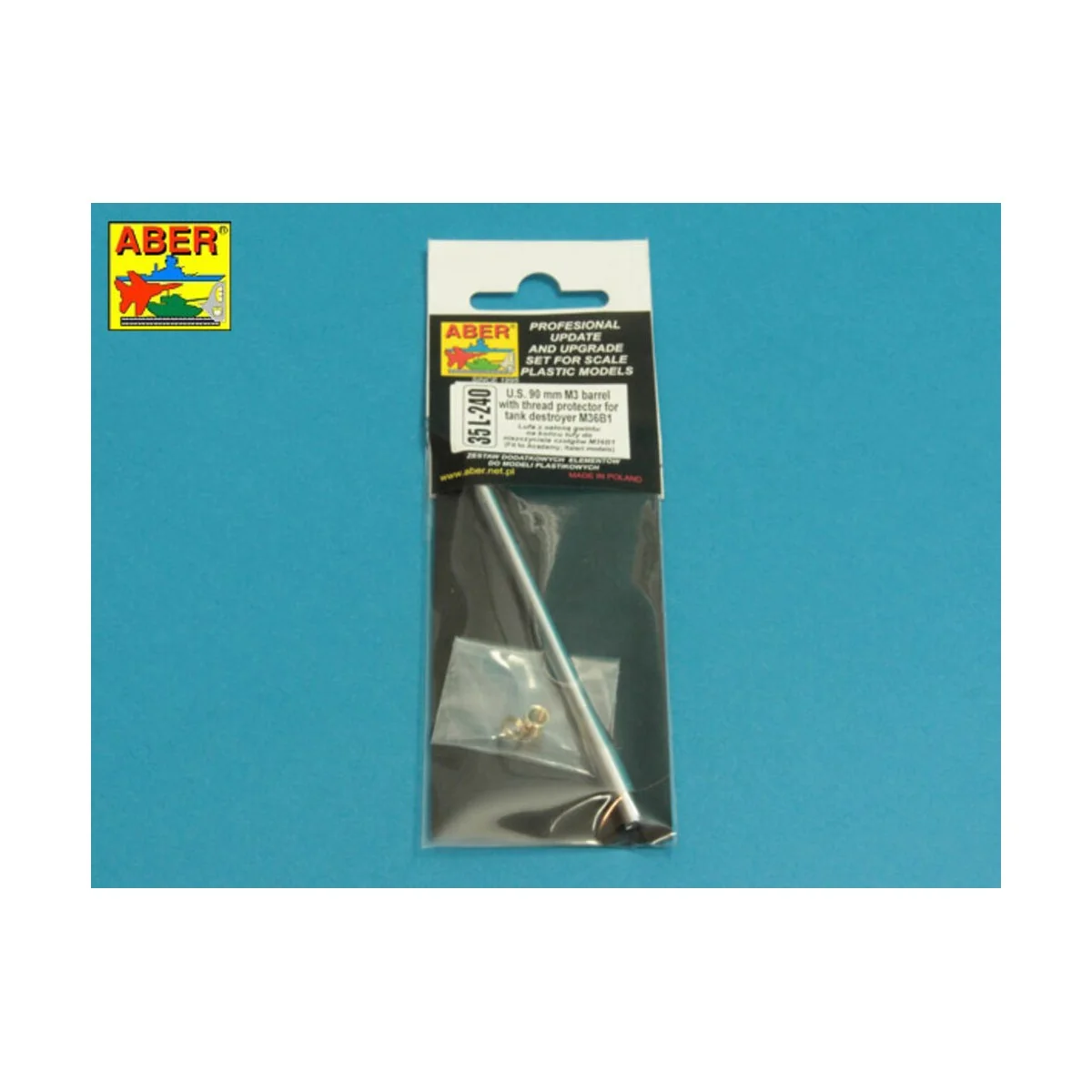 U.S 90 mm M3 barrel with thread protector for tank destroyer M36B1,...