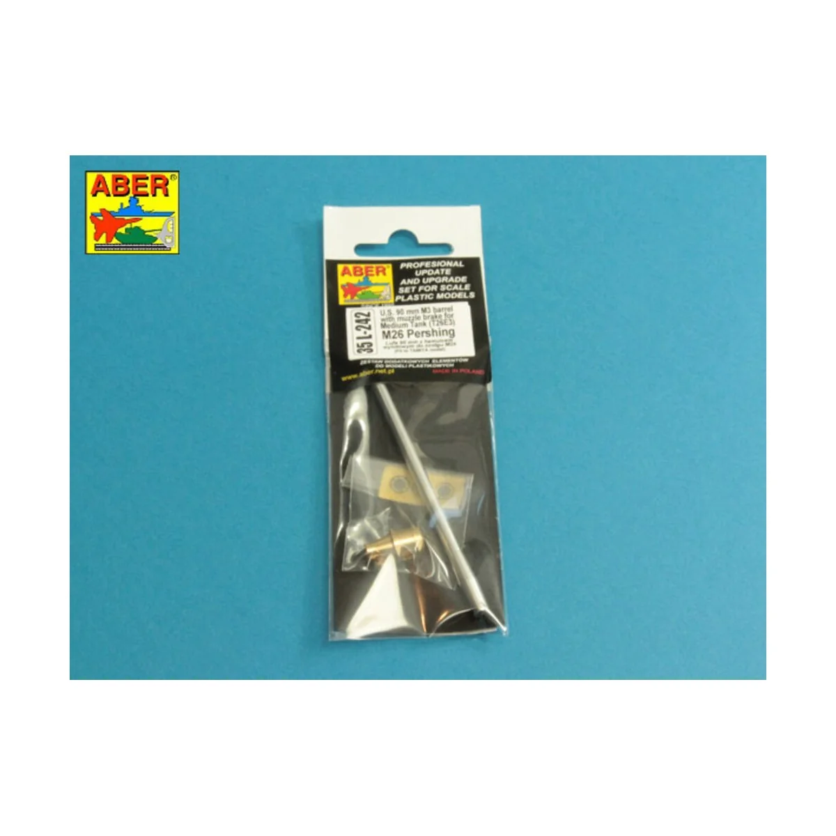 U.S 90 mm M3 barrel with muzzle brake for T26E3, Pershing, 1/35 - A...