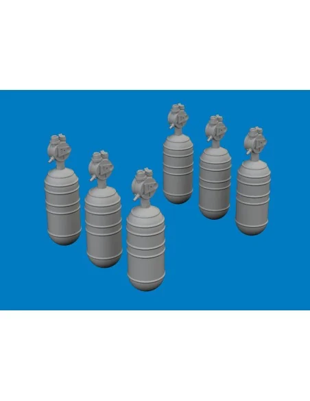 WWII USAAF oxygen cylinder A-6 PRINT, 1/72 - Eduard Accessories 672396