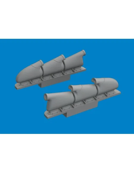 Spitfire Mk.V three-stacks exhaust rounded PRINT TAMIYA, 1/72 - Edu...
