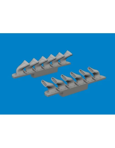 Spitfire Mk.V six-stacks exhaust fishtail PRINT TAMIYA, 1/72 - Edua...