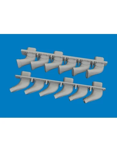 Spitfire Mk.V six-stacks exhaust fishtail PRINT for Eduard, 1/72 - ...