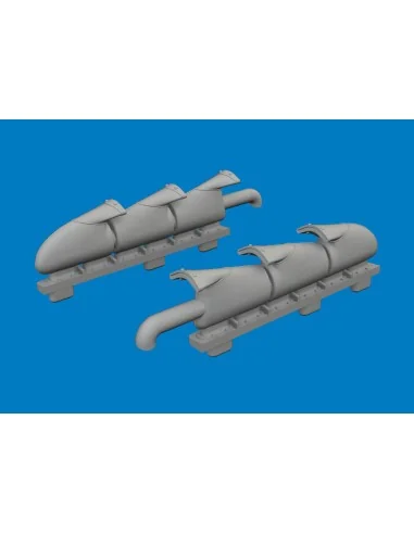Spitfire Mk.V three-stacks exhaust fishtail PRINT for Eduard, 1/72 ...