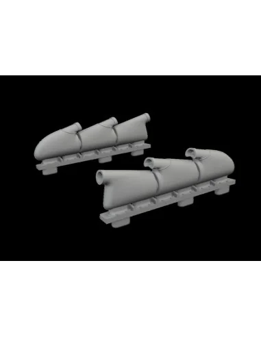 Spitfire Mk.V three-stacks exhaust rounded PRINT for Eduard, 1/72 -...