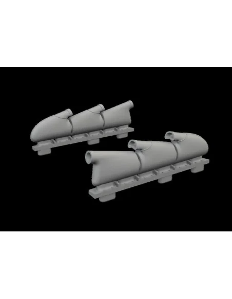[NO_DESC] Spitfire Mk.V three-stacks exhaust rounded PRINT for Edua...
