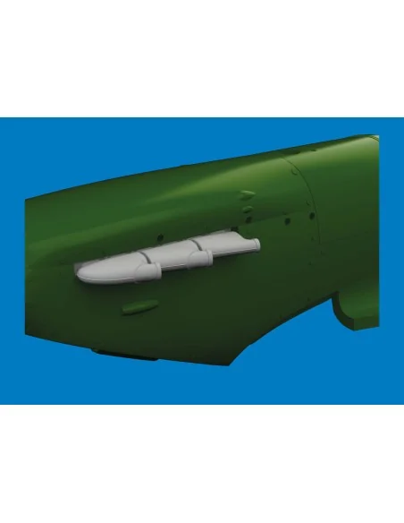 Spitfire Mk.V three-stacks exhaust rounded PRINT for Eduard, 1/72 -...