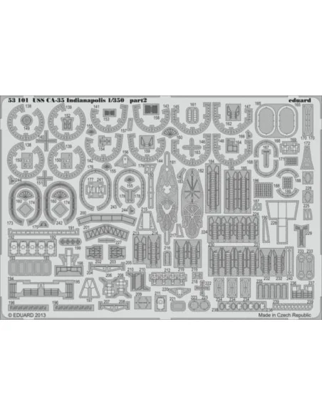 USS CA-35 Indianapolis for Academy, 1/350 - Eduard Accessories 53101