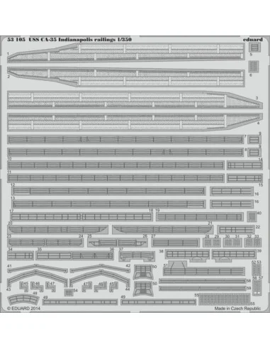 USS CA-35 Indianapolis railings f.Academ, 1/350 - Eduard Accessorie...