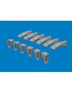 Spitfire Mk.VIII exhaust fishtail PRINT AIRFIX, 1/24 - Eduard Acces...