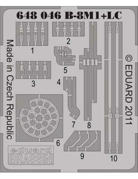 Rocket launcher B-8M1 and loading cart, 1/48 - Eduard Accessories 6...