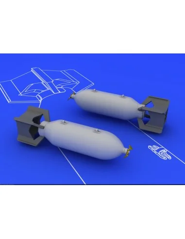 [NO_DESC] US 250lb bombs (2 pcs), 1/48 - Eduard Accessories 648086