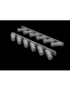 Spitfire Mk.XIV exhaust stacks f.Airfix, 1/48 - Eduard Accessories ... 2