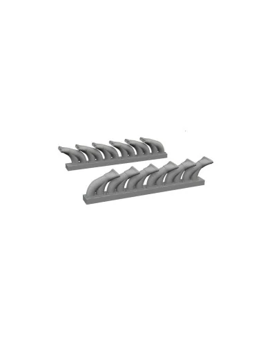 P-39 exhaust stacks fishtail PRINT, 1/48 - Eduard Accessories 648958