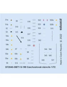 S-199 Czechoslovak stencils, 1/72 - Eduard Accessories D72040