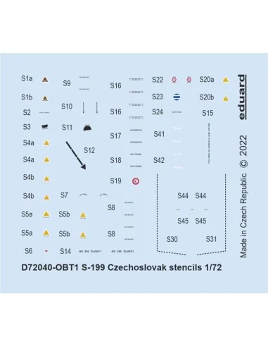 S-199 Czechoslovak stencils, 1/72 - Eduard Accessories D72040
