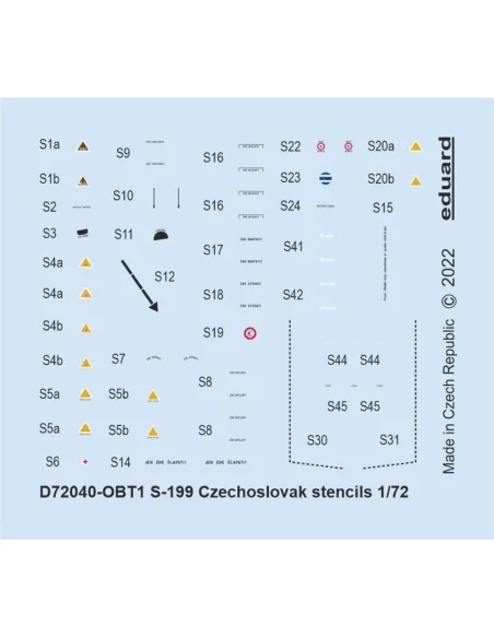 S-199 Czechoslovak stencils, 1/72 - Eduard Accessories D72040