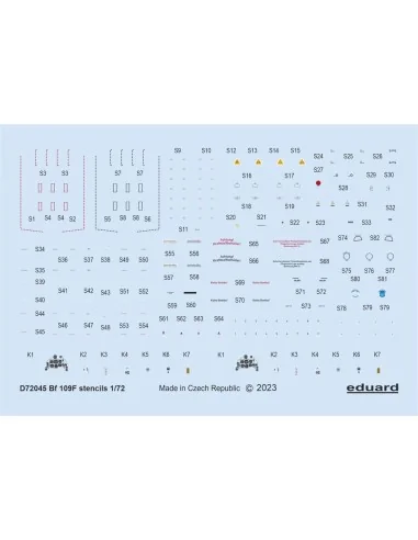 Bf 109F stencils 1/72 EDUARD, 1/72 - Eduard Accessories D72045