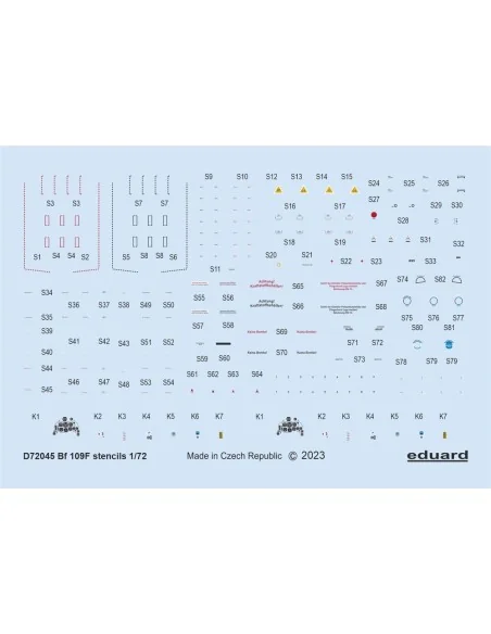 [NO_DESC] Bf 109F stencils 1/72 EDUARD, 1/72 - Eduard Accessories D...