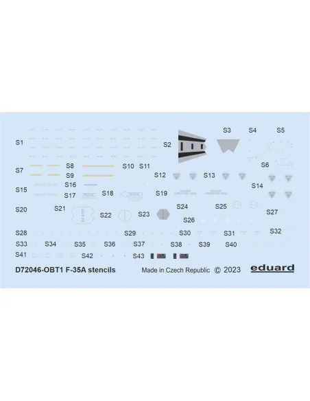 F-35A stencils, 1/72 - Eduard Accessories D72046