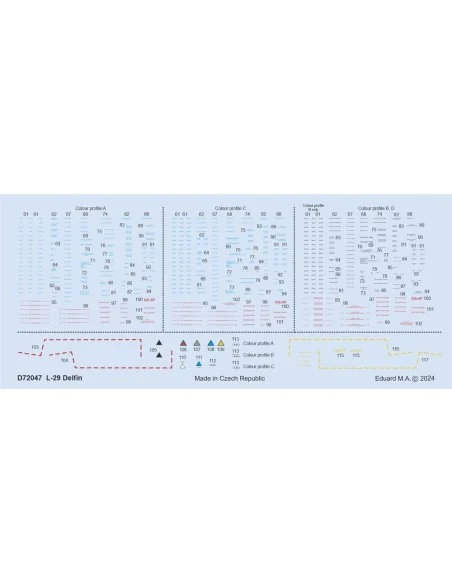 L-29 stencils, 1/72 - Eduard Accessories D72047