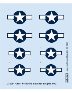 [NO_DESC] P-51D US national insignia, 1/72 - Eduard Accessories D72051