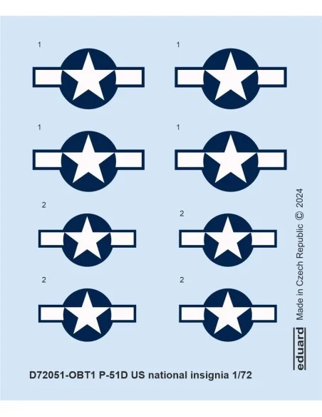 [NO_DESC] P-51D US national insignia, 1/72 - Eduard Accessories D72051