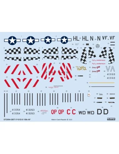 P-51D-5 15th AF EDUARD, 1/72 - Eduard Accessories D72054