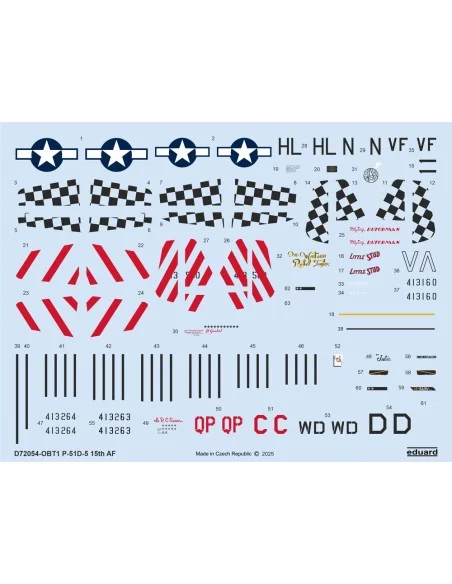 P-51D-5 15th AF EDUARD, 1/72 - Eduard Accessories D72054