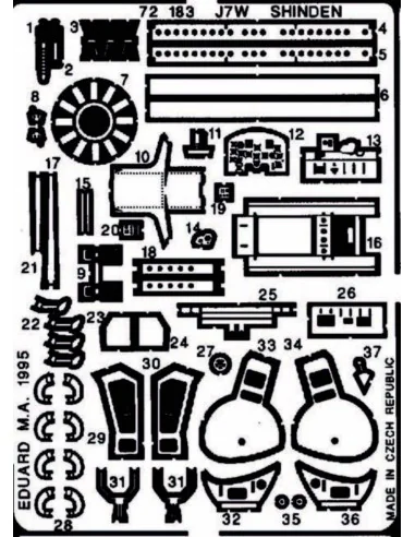 Kyushu J7W1 Shinden, 1/72 - Eduard Accessories 72183