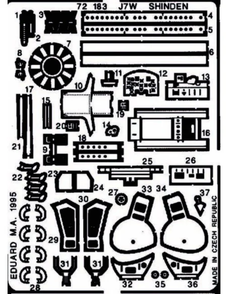 Kyushu J7W1 Shinden, 1/72 - Eduard Accessories 72183