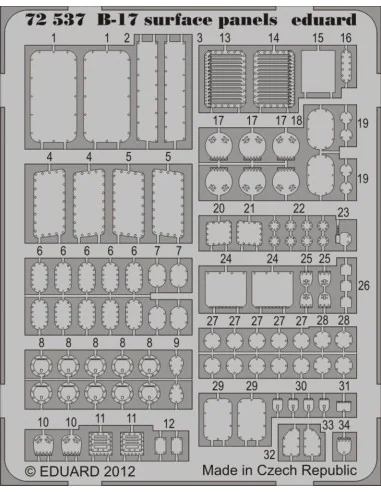 B-17 surface panels S.A. for Revell, 1/72 - Eduard Accessories 72537