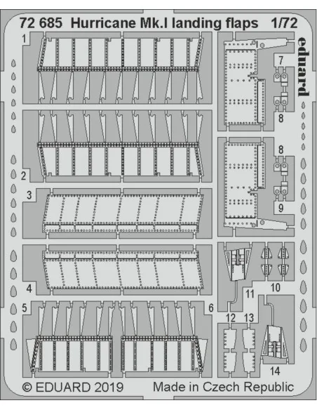 Hurricane Mk.I landing flaps f.Arma Hobb, 1/72 - Eduard Accessories...