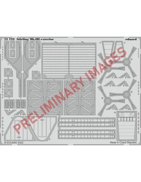 Stirling Mk.III exterior, 1/72 - Eduard Accessories 72722