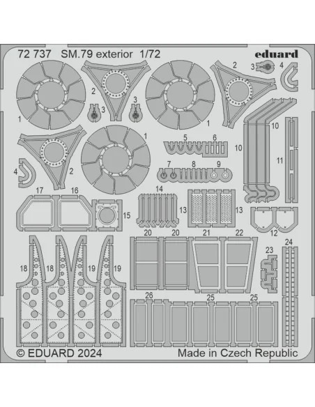 SM.79 exterior ITALERI, 1/72 - Eduard Accessories 72737