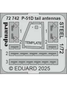 [NO_DESC] P-51D tail antennas STEEL, 1/72 - Eduard Accessories 72742