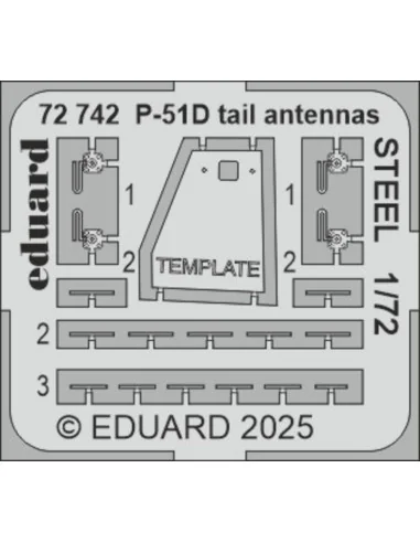 P-51D tail antennas STEEL, 1/72 - Eduard Accessories 72742