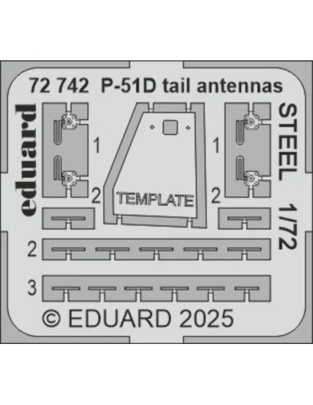 P-51D tail antennas STEEL, 1/72 - Eduard Accessories 72742