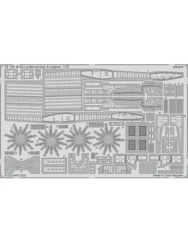 B-24J undercarriage & engines HASEGAWA, 1/72 - Eduard Accessories 7...