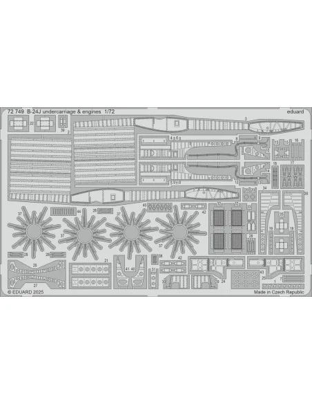 B-24J undercarriage & engines HASEGAWA, 1/72 - Eduard Accessories 7...