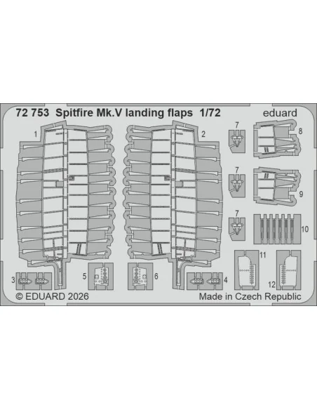 Spitfire Mk.V landing flaps for Eduard, 1/72 - Eduard Accessories 7...