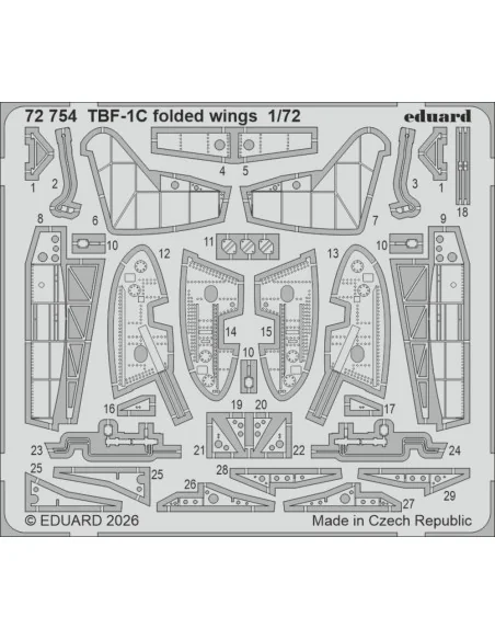 TBF-1C folded wings for Hobby Boss, 1/72 - Eduard Accessories 72754