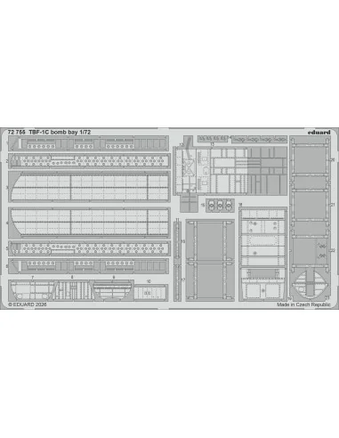 TBF-1C bomb bay for Hobby Boss, 1/72 - Eduard Accessories 72755